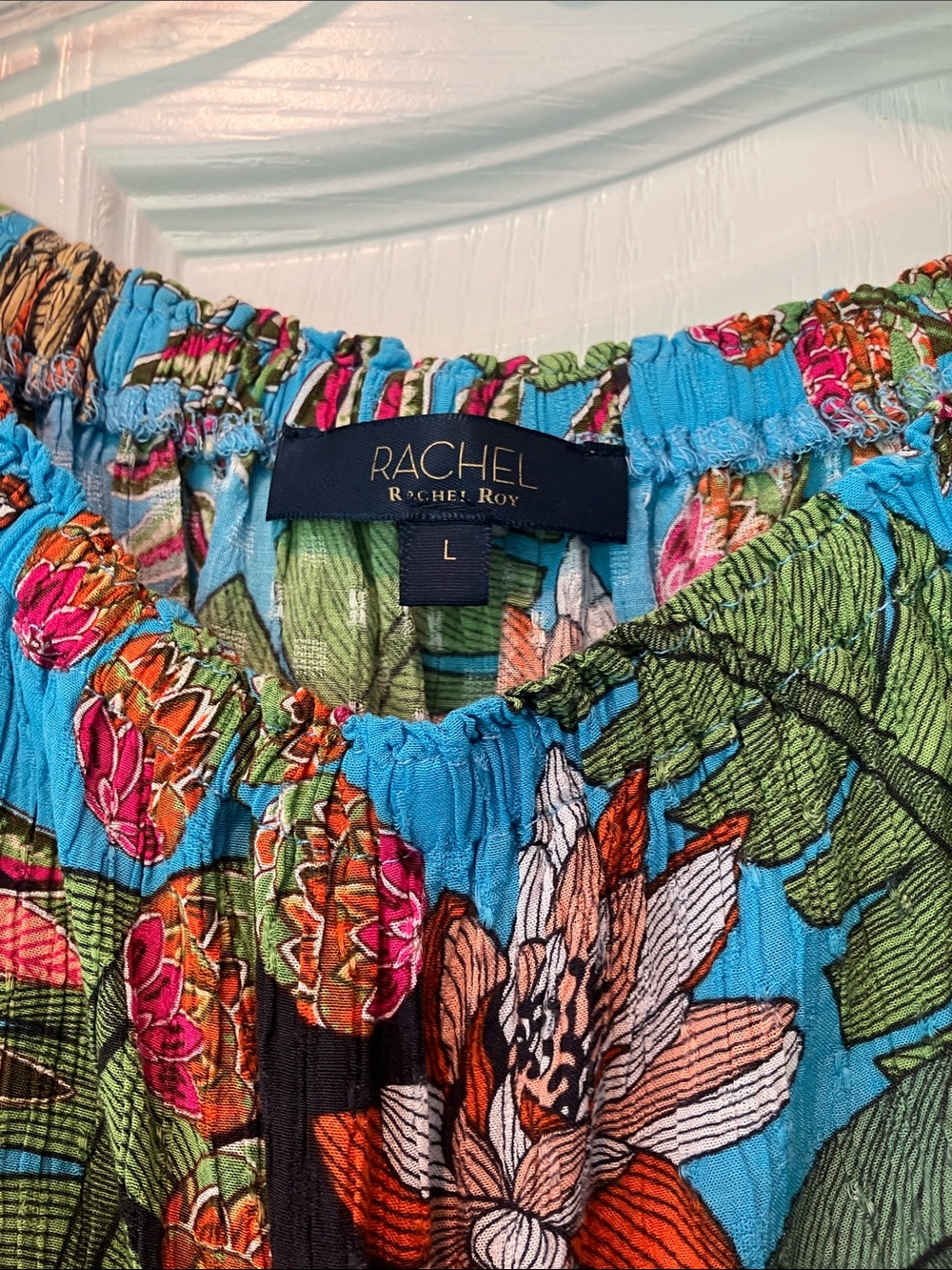 RACHEL Rachel Roy Tropical High-Low Skirt in Blue & Pink - Picture 2 of 3